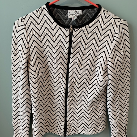 80s vintage Joseph Ribkoff black-and-white cardigan - Picture 1 of 2